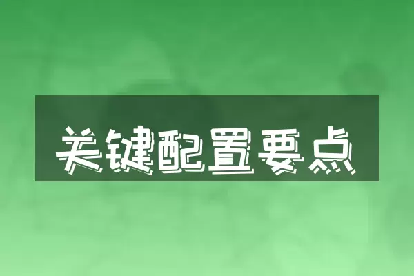 关键配置要点