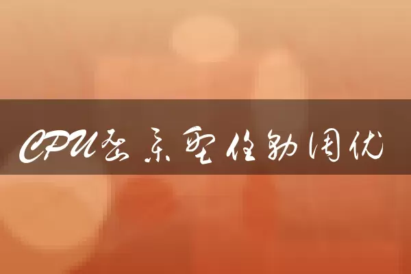 CPU密集型任务调优