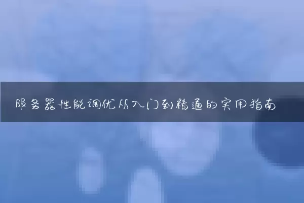 服务器性能调优从入门到精通的实用指南