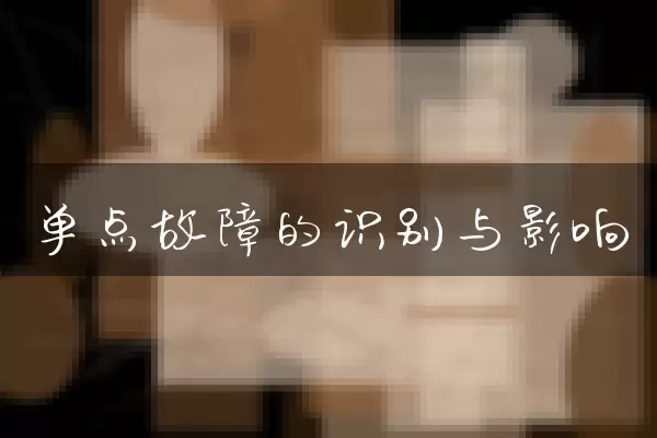 单点故障的识别与影响