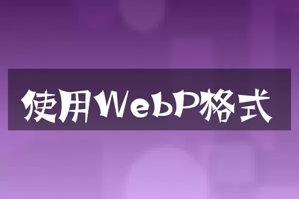 使用WebP格式