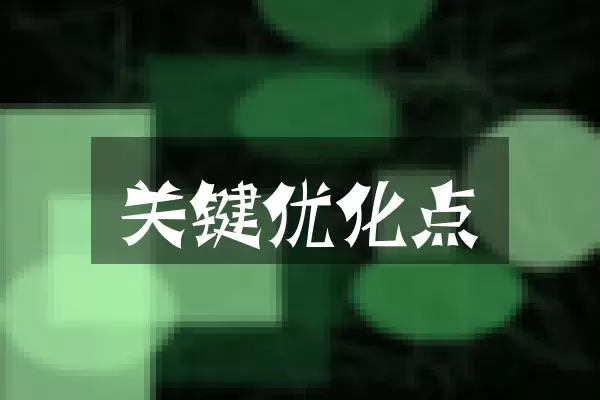 关键优化点