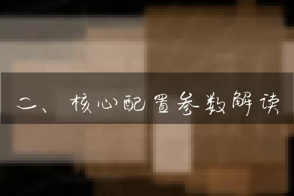 二、核心配置参数解读