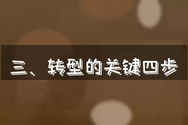 三、转型的关键四步