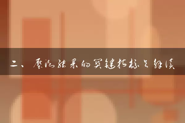 二、压测结果的关键指标与解读