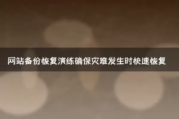 网站备份恢复演练确保灾难发生时快速恢复