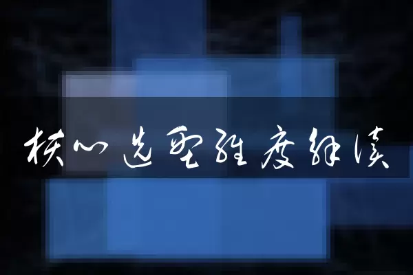 核心选型维度解读