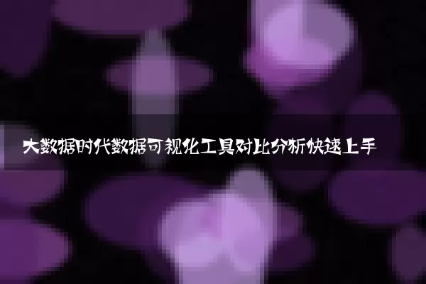 大数据时代数据可视化工具对比分析快速上手