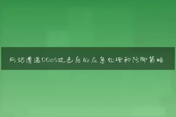 网站遭遇DDoS攻击后的应急处理和防御策略