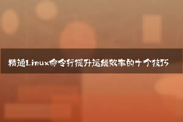 精通Linux命令行提升运维效率的十个技巧