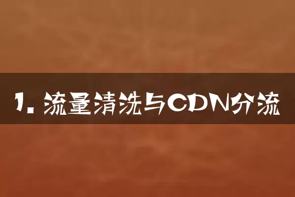 1. 流量清洗与CDN分流