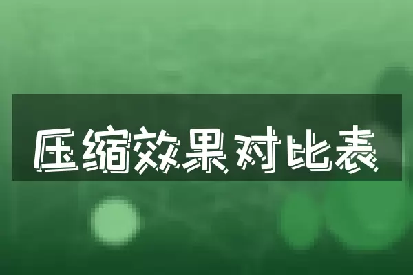 压缩效果对比表