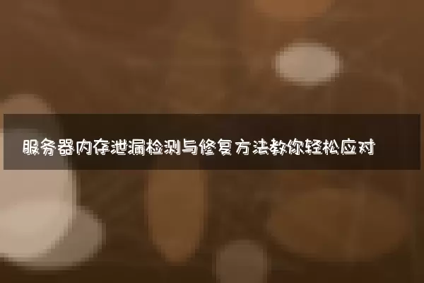 服务器内存泄漏检测与修复方法教你轻松应对