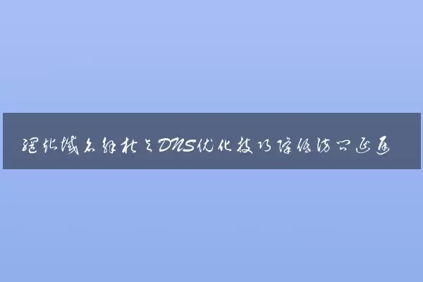 网站域名解析与DNS优化技巧降低访问延迟