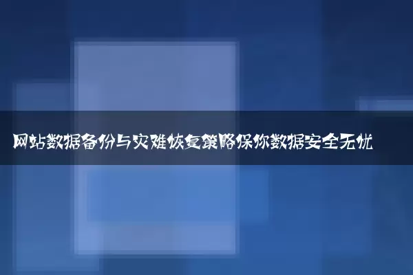 网站数据备份与灾难恢复策略保你数据安全无忧