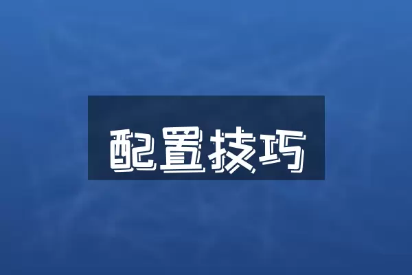 配置技巧