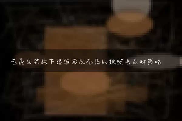 云原生架构下运维团队面临的挑战与应对策略
