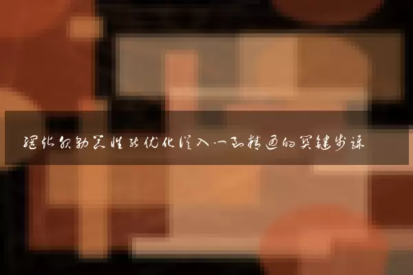 网站服务器性能优化从入门到精通的关键步骤