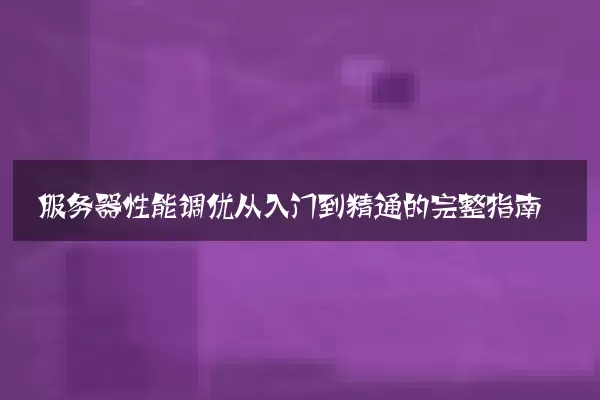 服务器性能调优从入门到精通的完整指南