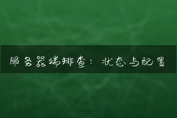 服务器端排查：状态与配置