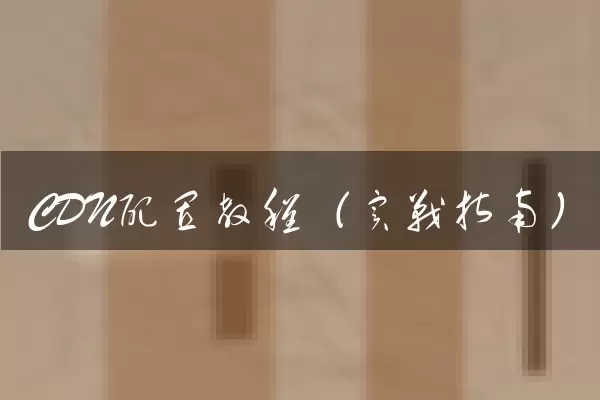 CDN配置教程（实战指南）