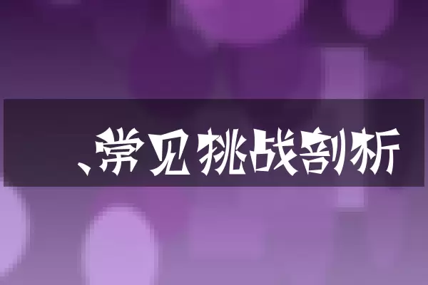 一、常见挑战剖析