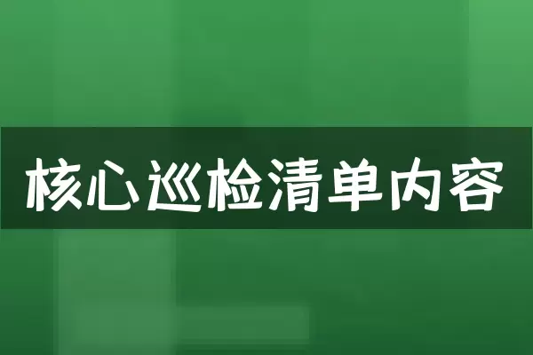 核心巡检清单内容