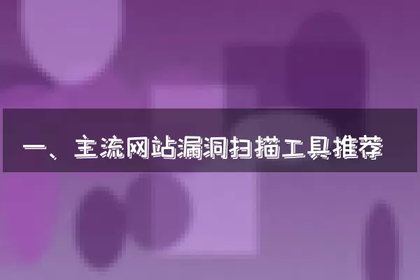 一、主流网站漏洞扫描工具推荐