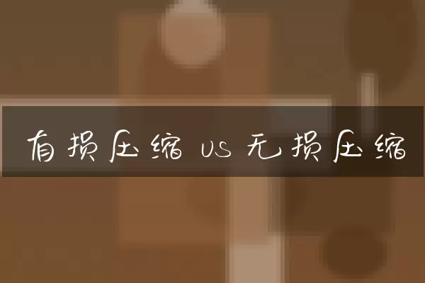 有损压缩 vs 无损压缩