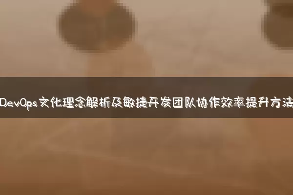 现代DevOps文化理念解析及敏捷开发团队协作效率提升方法