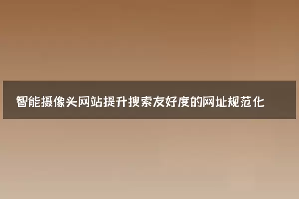 智能摄像头网站提升搜索友好度的网址规范化