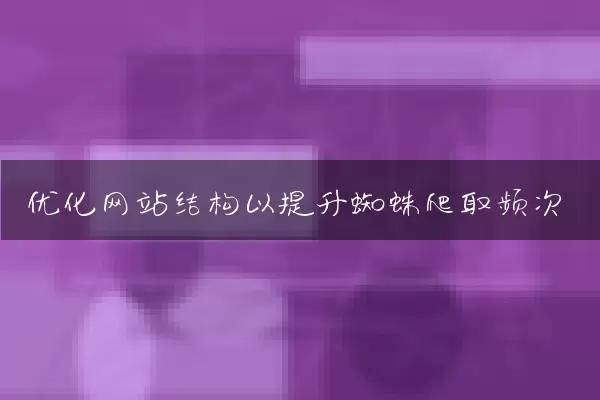 优化网站结构以提升蜘蛛爬取频次
