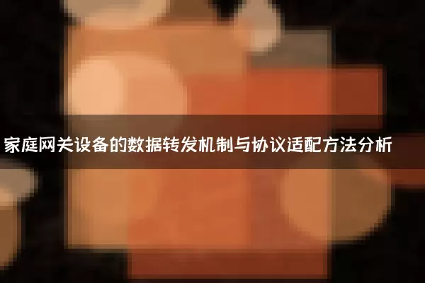 家庭网关设备的数据转发机制与协议适配方法分析