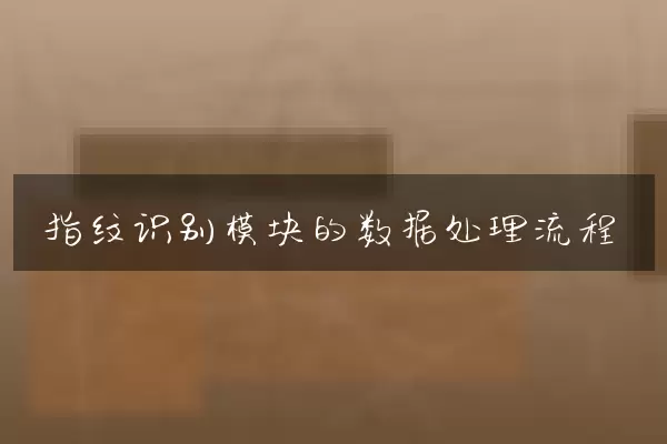 指纹识别模块的数据处理流程