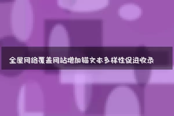 全屋网络覆盖网站增加锚文本多样性促进收录