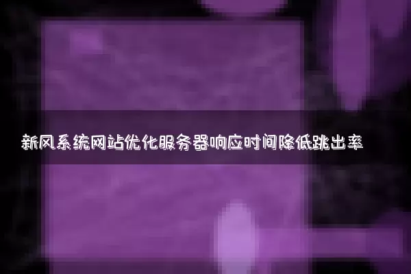 新风系统网站优化服务器响应时间降低跳出率