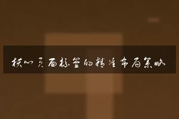 核心页面标签的精准布局策略