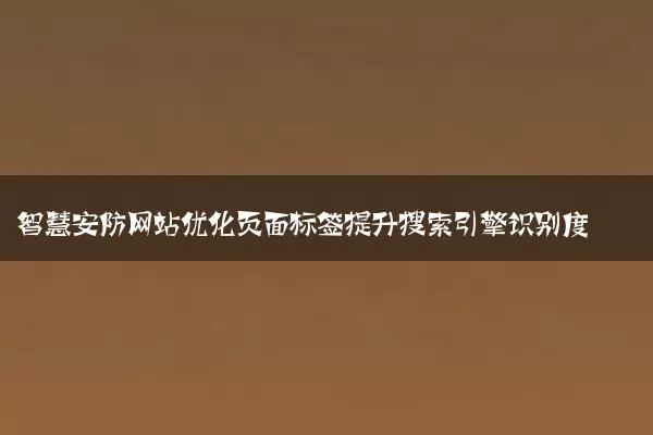 智慧安防网站优化页面标签提升搜索引擎识别度